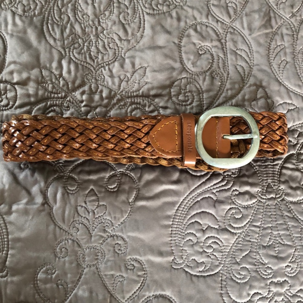 Brown Leather Braided Belt